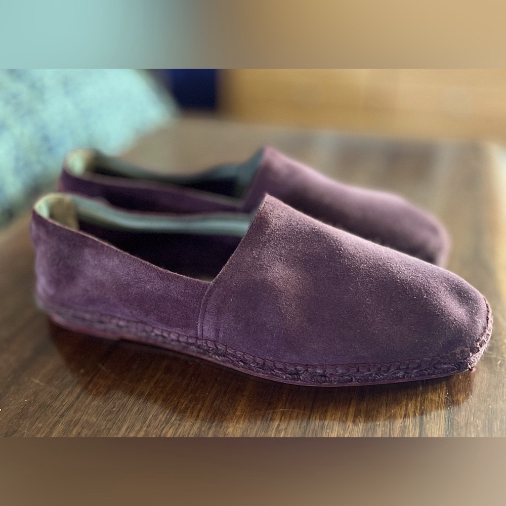 Castaner men’s burgundy suede espadrilles, U.S. size 10-10.5